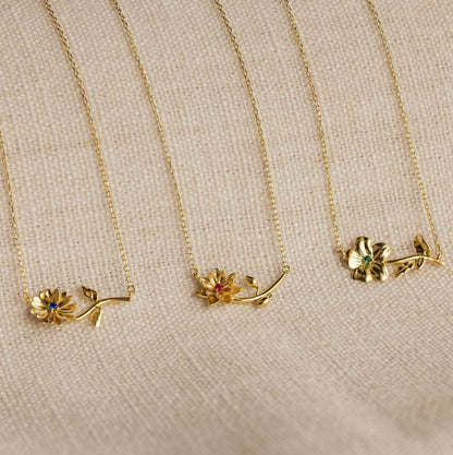 [GALE]Maribelle Birth Flower Gold Necklace