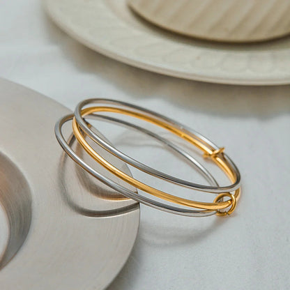 [GALE]Romina Two Tone Stacked Bracelet