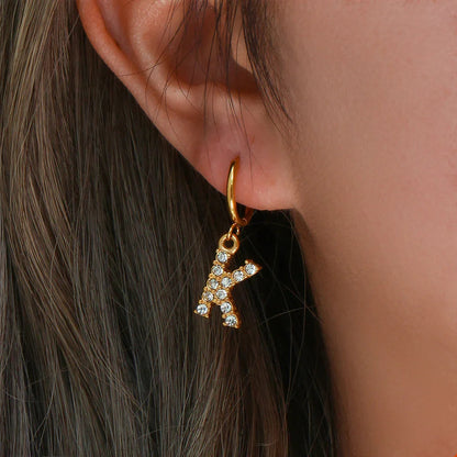 [GALE]Wilhemina Initial Letter Earrings