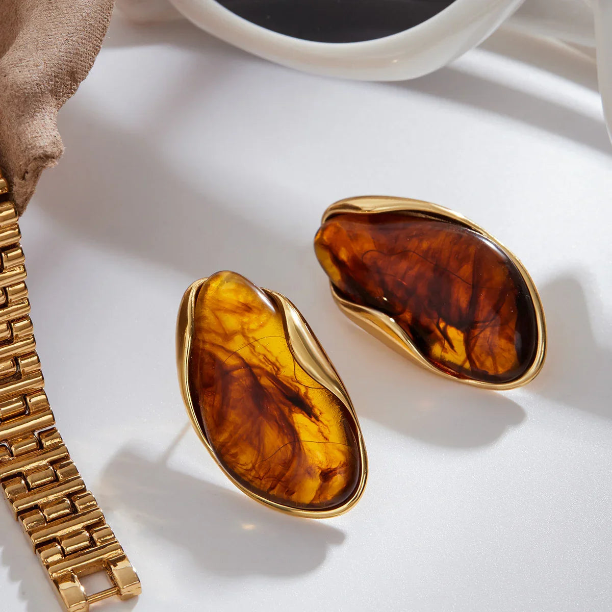 [GALE]Amelise Polished Gemstone Earrings