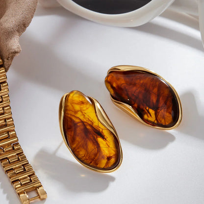[GALE]Amelise Polished Gemstone Earrings
