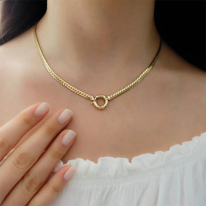[GALE]Gardenia Gold Herringbone Pendant
