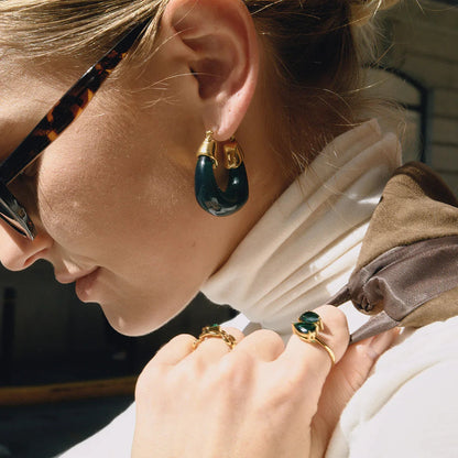 [GALE]Leighton Chunky Enamel Hoops