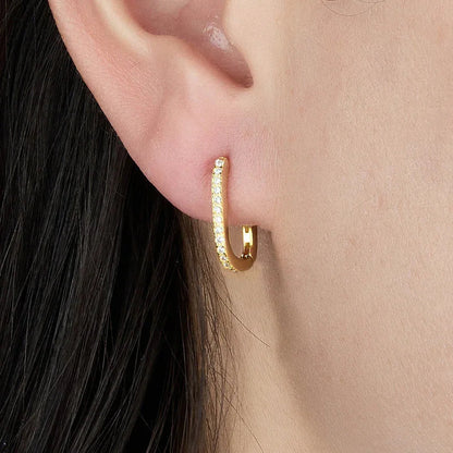 [GALE]Melissa Oval Hoop Earrings