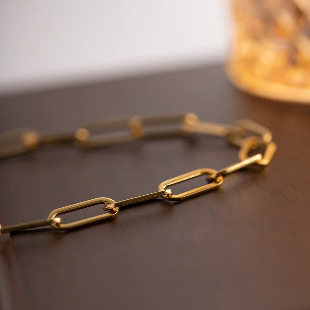 [GALE]Ria Gold Paperclip Chain Necklace