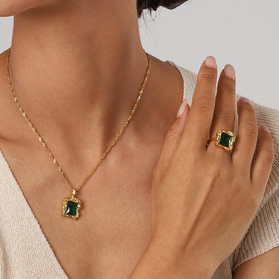 [GALE]Priscilla Emerald Ring