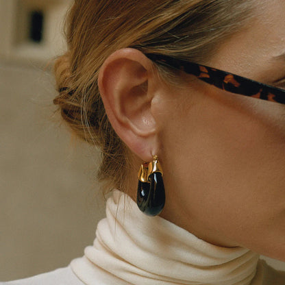 [GALE]Leighton Chunky Enamel Hoops