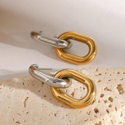 [GALE]Taylor Two Tone Double Hoops