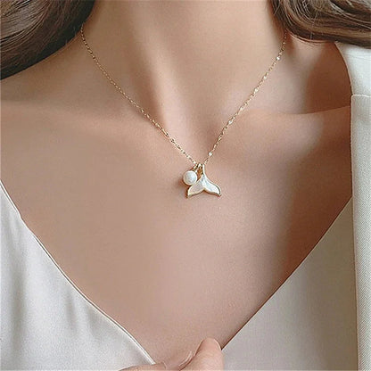 [GALE]Mermaid Freshwater Pearl Necklace