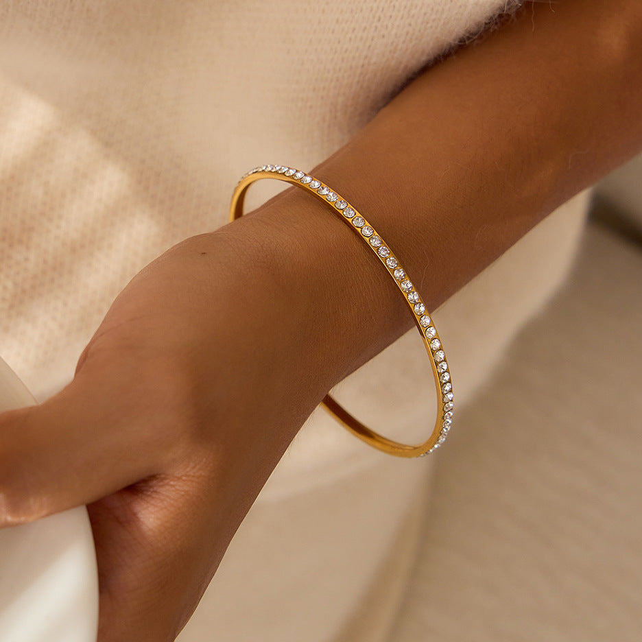 [GALE]Kalista Diamond Gold Bangle