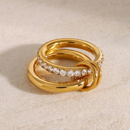 [GALE]Alison Stacked Diamond Ring