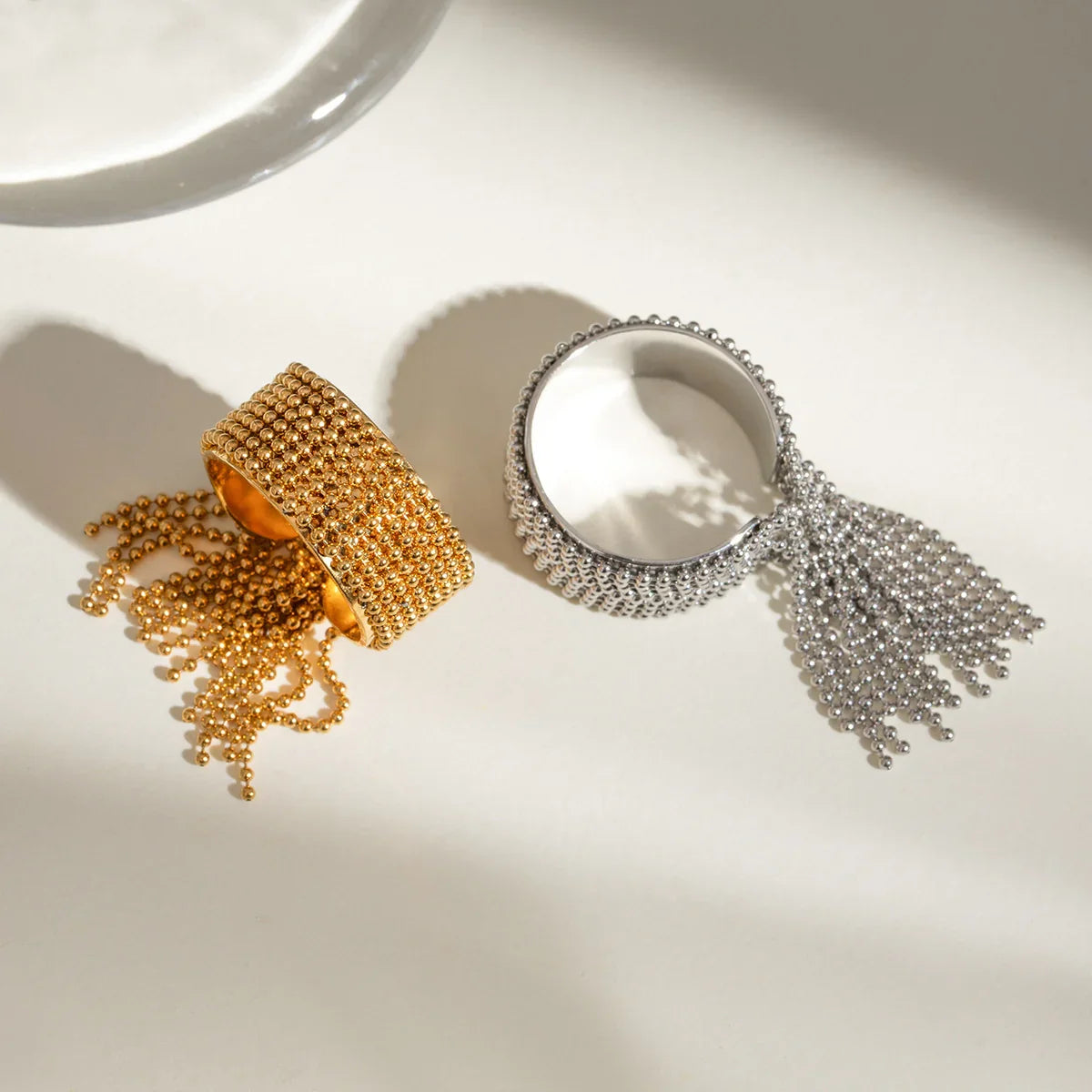 [GALE]Krystelle Gold Tassel Ring
