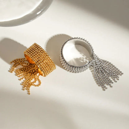 [GALE]Krystelle Gold Tassel Ring