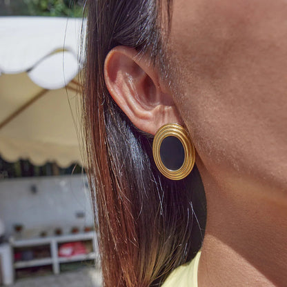 [GALE]Ruthie Gold Enamel Earrings