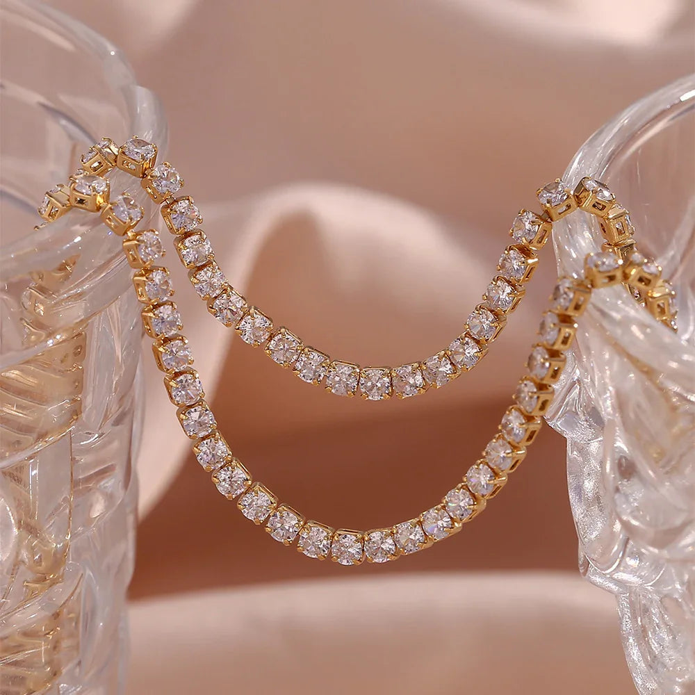 [GALE]Isolde Diamond Tennis Necklace