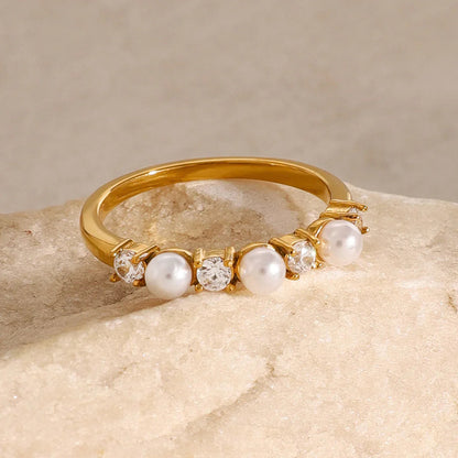 [GALE]Keisha Diamond Pearl Ring