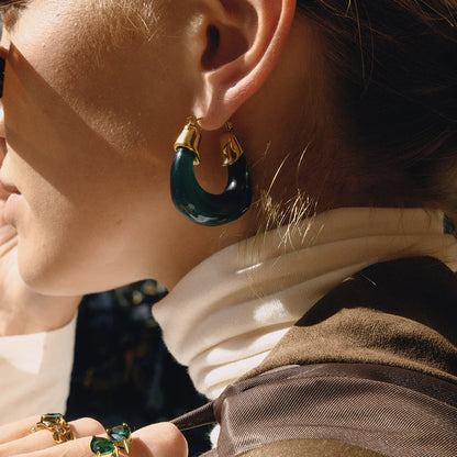 [GALE]Leighton Chunky Enamel Hoops