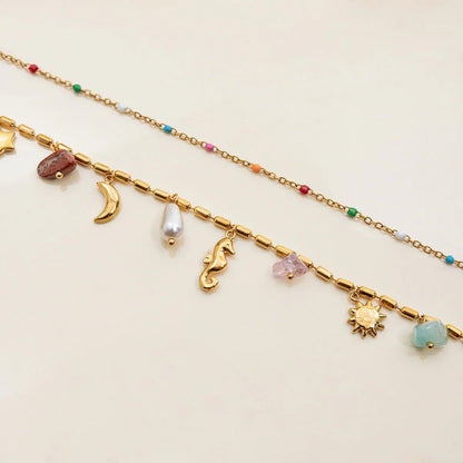 [GALE]Cambria Coastal Charm Layered Necklace