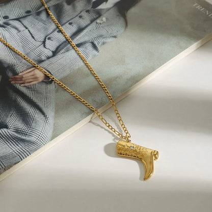 [GALE]Makayla Gold Boot Pendant