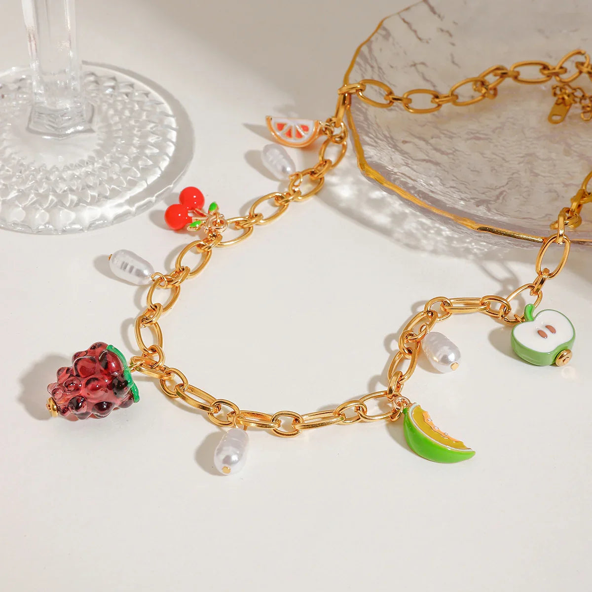 [GALE]Michelle Fruit Charm Gold Necklace
