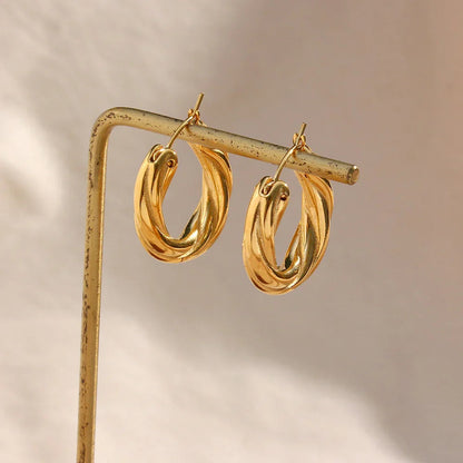 [GALE]Denisse Twisted Hoop Earrings