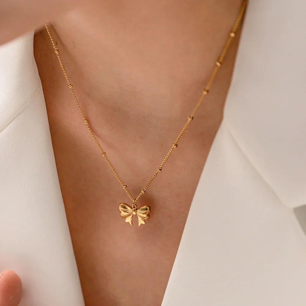 [GALE]June Bow Necklace
