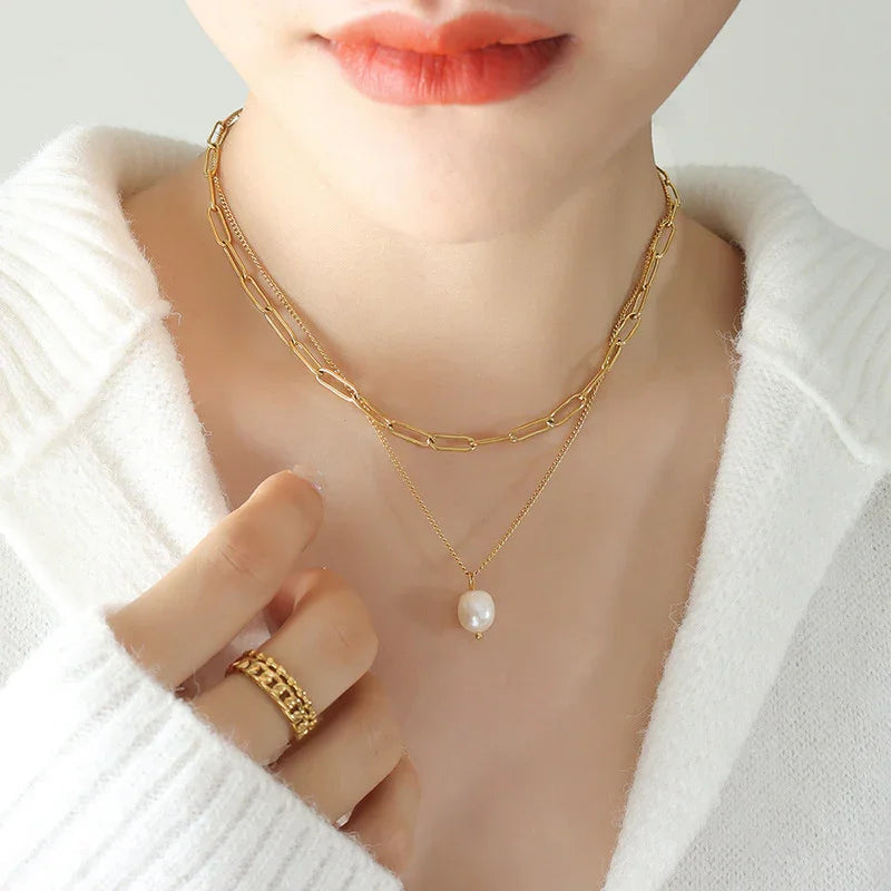 [GALE]Tropica Freshwater Pearl Necklace