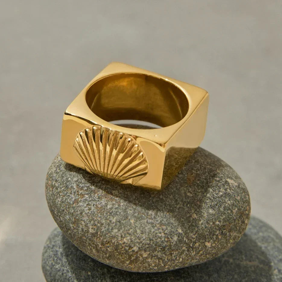 [GALE]Carlotta Geometric Shell Ring
