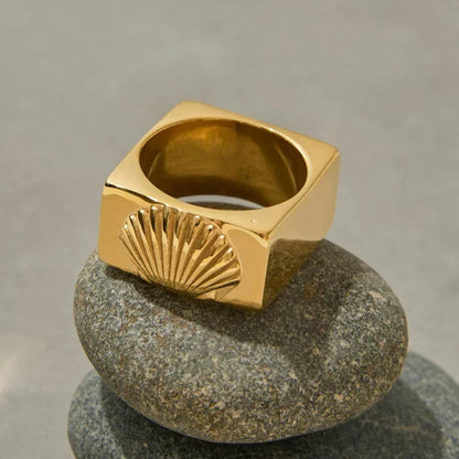 [GALE]Carlotta Geometric Shell Ring