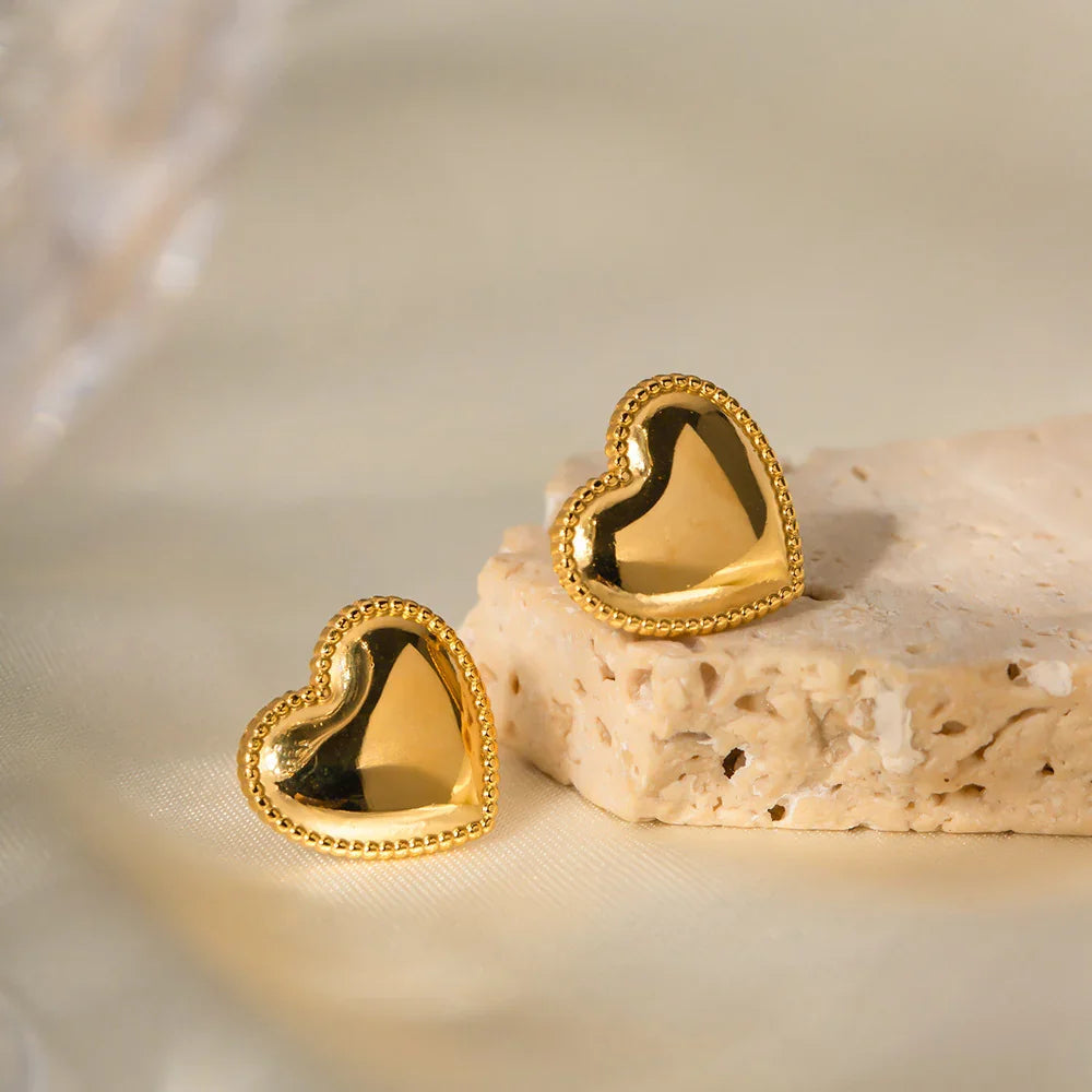 [GALE]Ruth Heart Gold Earrings