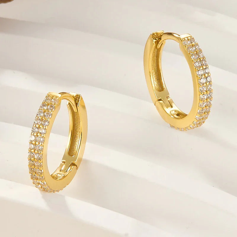 [GALE]Cathy Paved Hoop Earrings