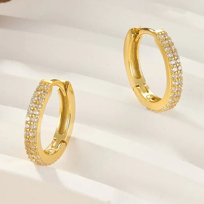 [GALE]Cathy Paved Hoop Earrings
