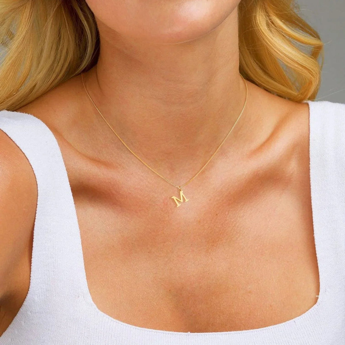 [GALE]Therese Letter Initial Gold Necklace