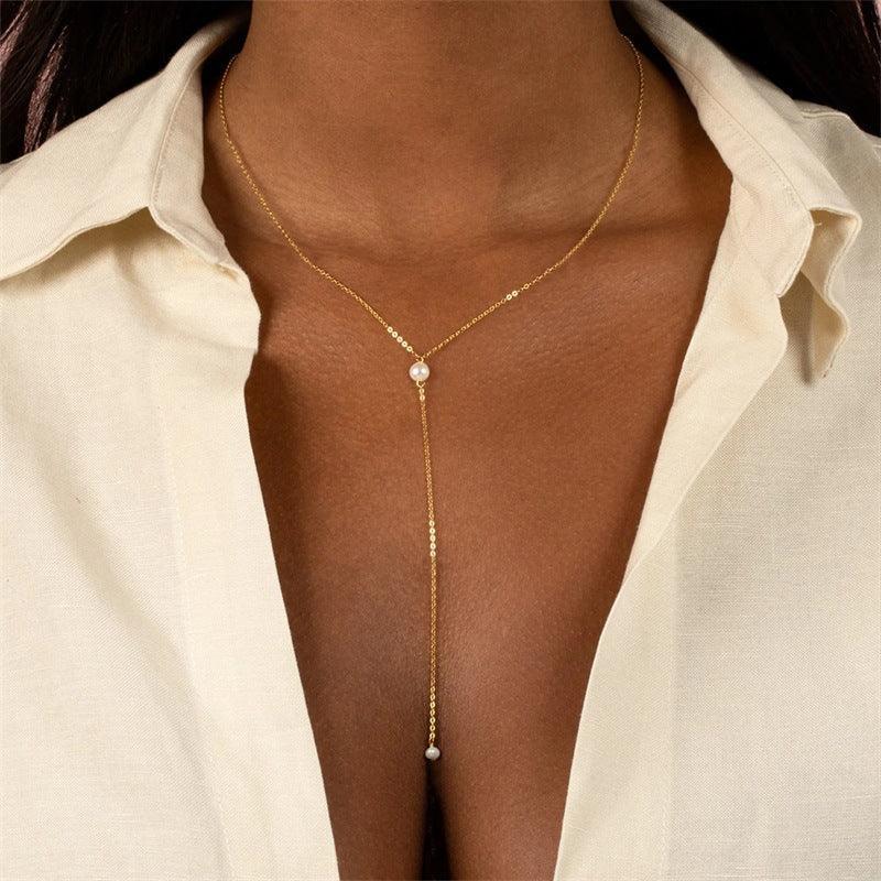[GALE]Beatrice Pearl Tassel Necklace