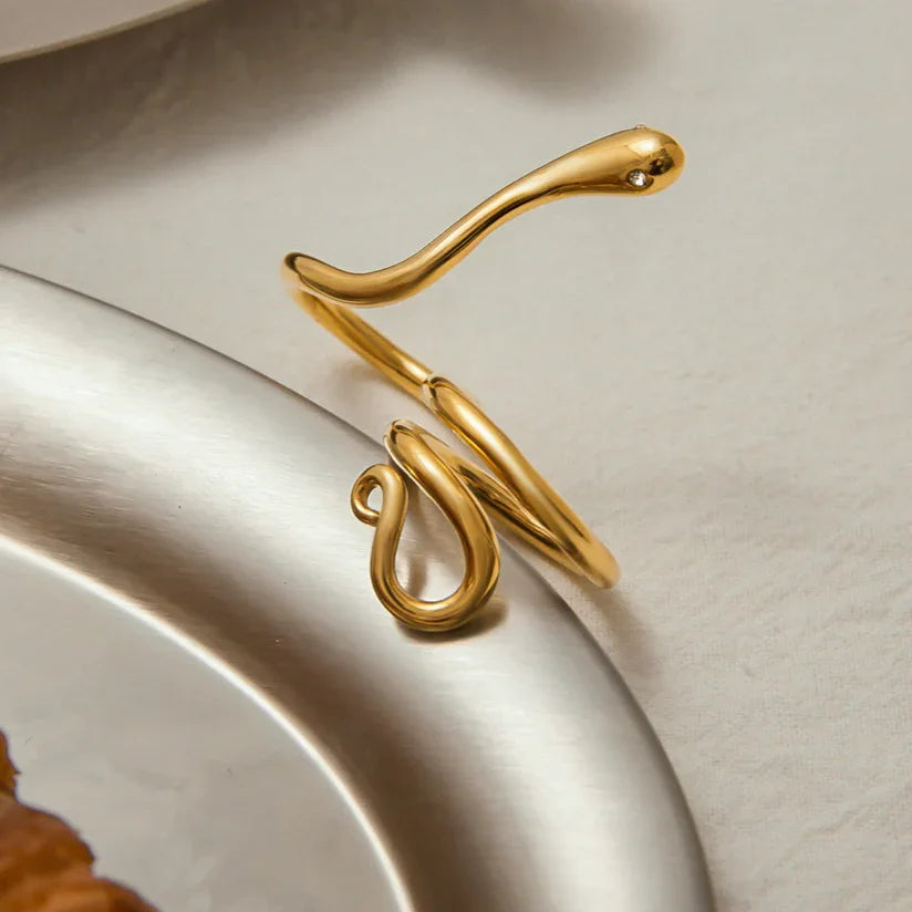 [GALE]Gemmie Golden Snake Ring