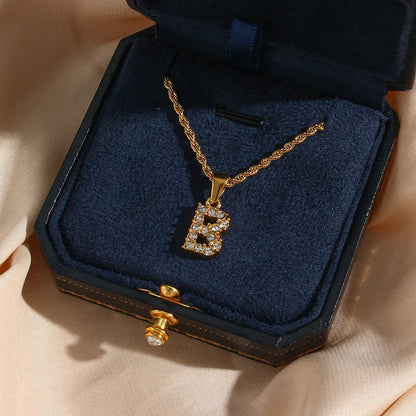 [GALE]Maeve Letter Initial Diamond Necklace