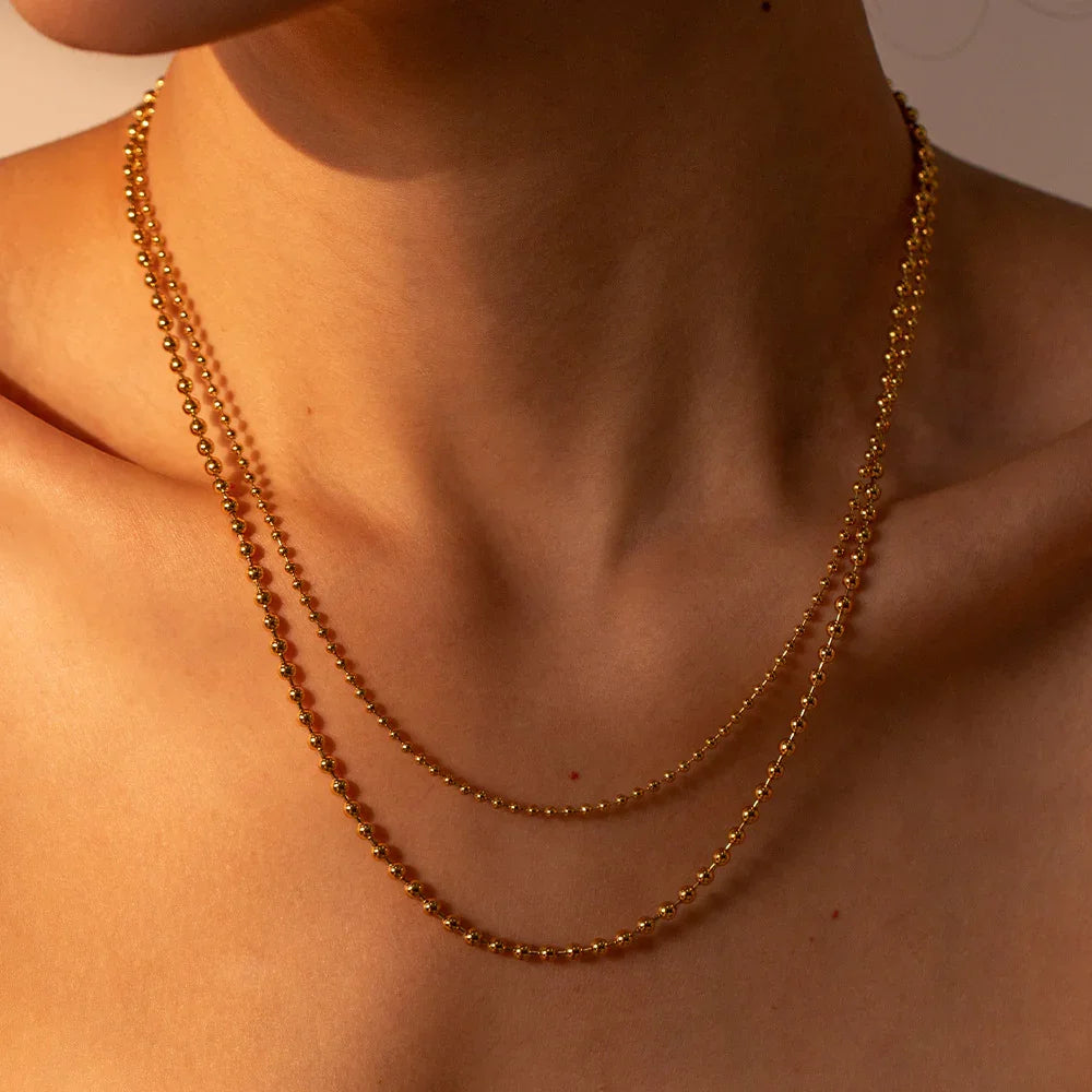 [GALE]Layered Ball Chain Necklace