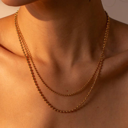 [GALE]Layered Ball Chain Necklace