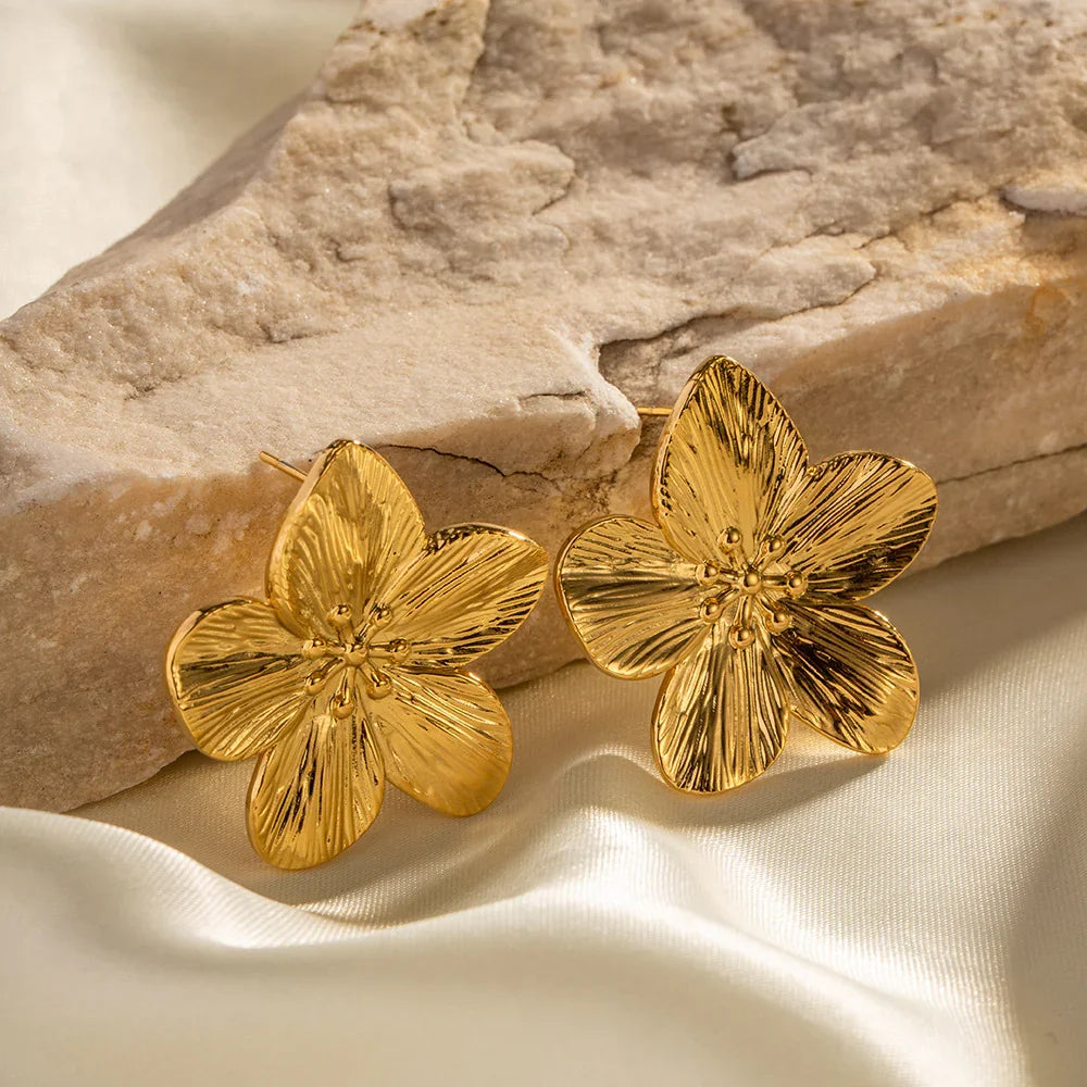 [GALE]Allysa Flower Gold Earrings