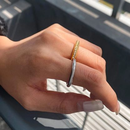 [GALE]Claire Two Tone Ring Stack