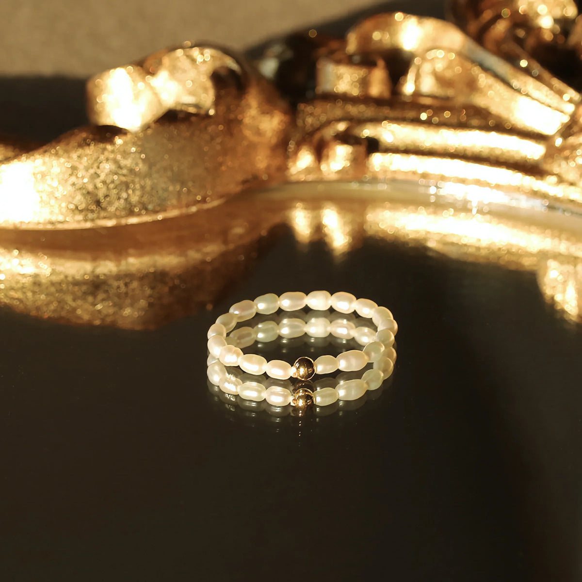 [GALE]Aurora Pearl Band Ring
