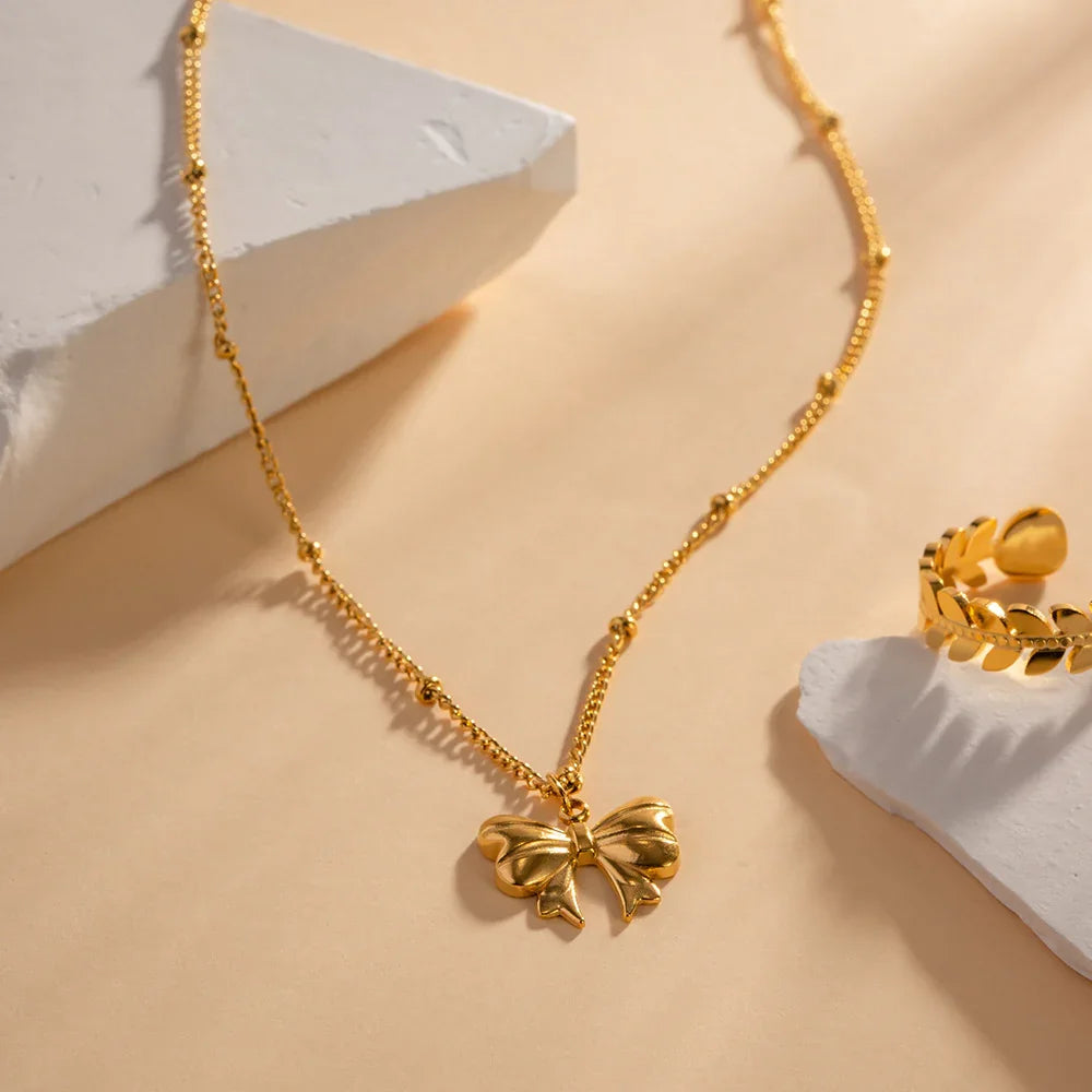 [GALE]June Bow Necklace