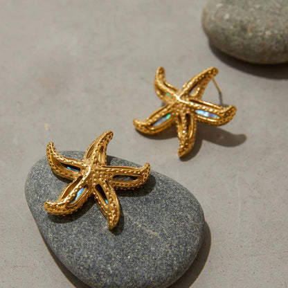 [GALE]Aquatta Gold Starfish Earrings