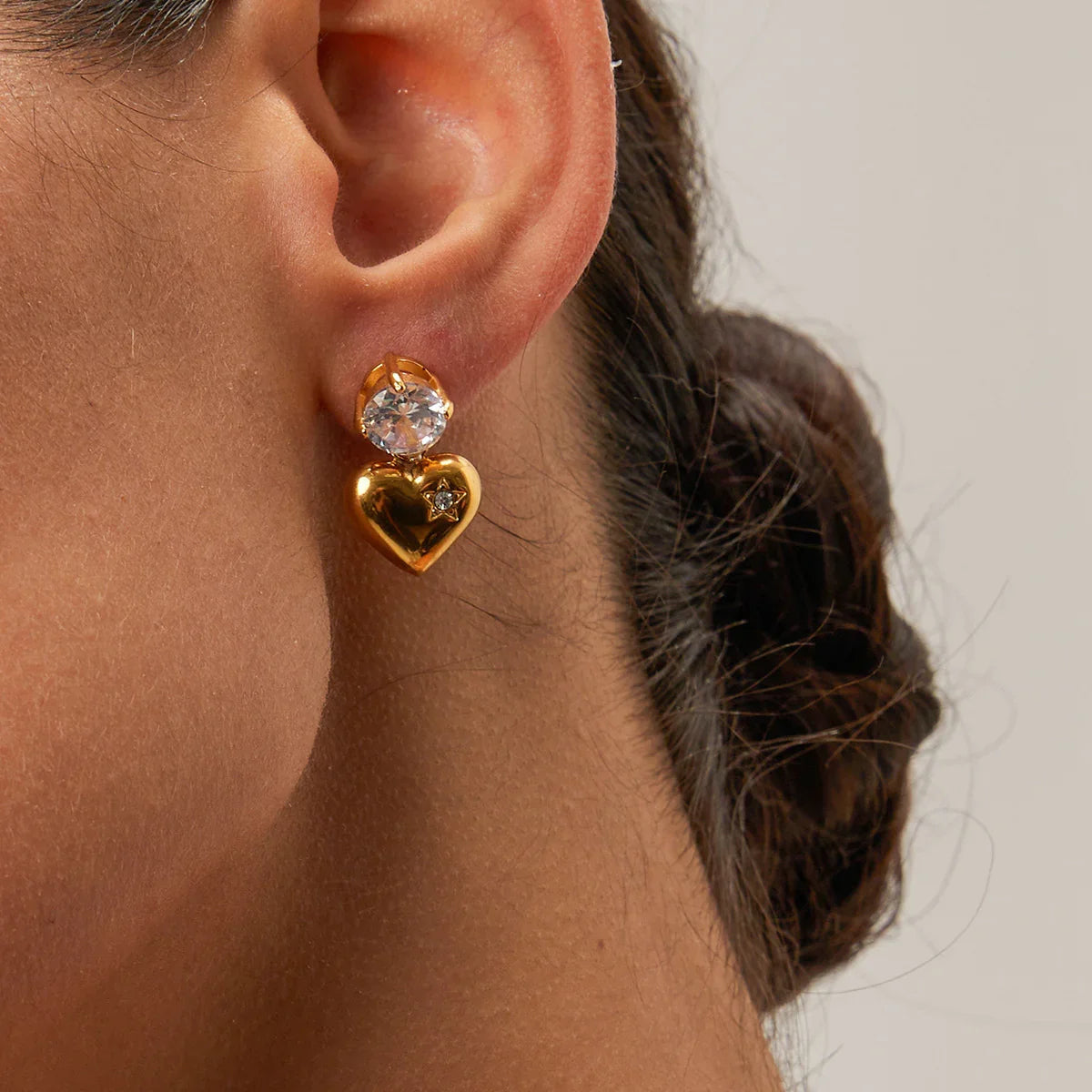 [GALE]Emmeline Heart Gold Earrings