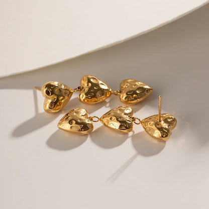 [GALE]Heather Heart Gold Earrings