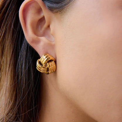 [GALE]Avielle Chunky Gold Knot Earrings
