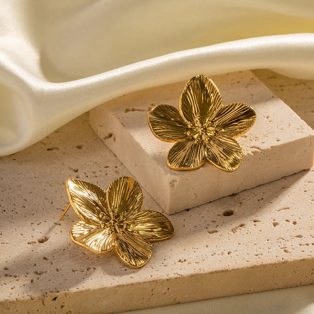 [GALE]Allysa Flower Gold Earrings