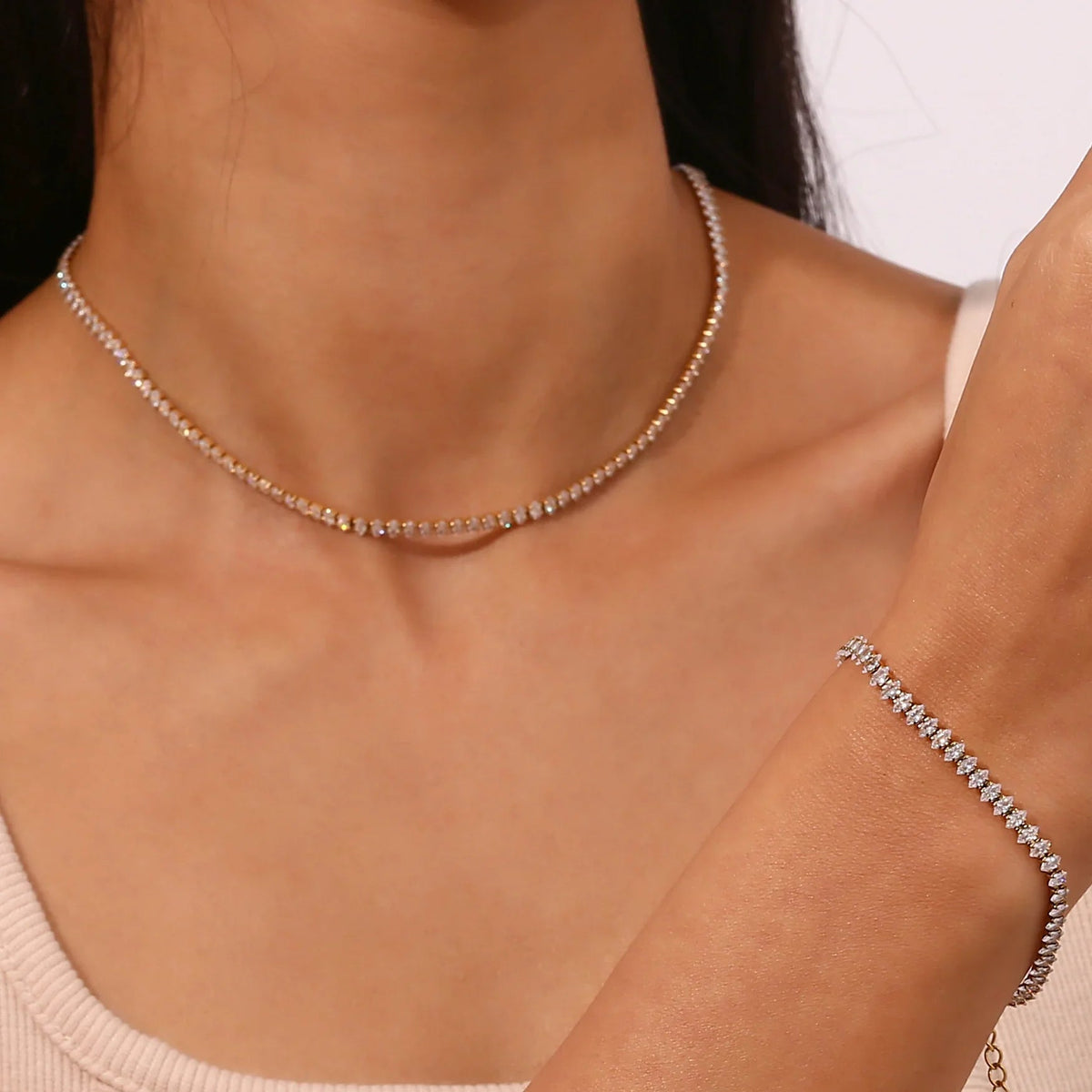 [GALE]Wisteria Diamond Tennis Necklace