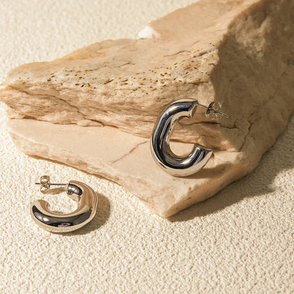 [GALE]Alera Silver Hoops