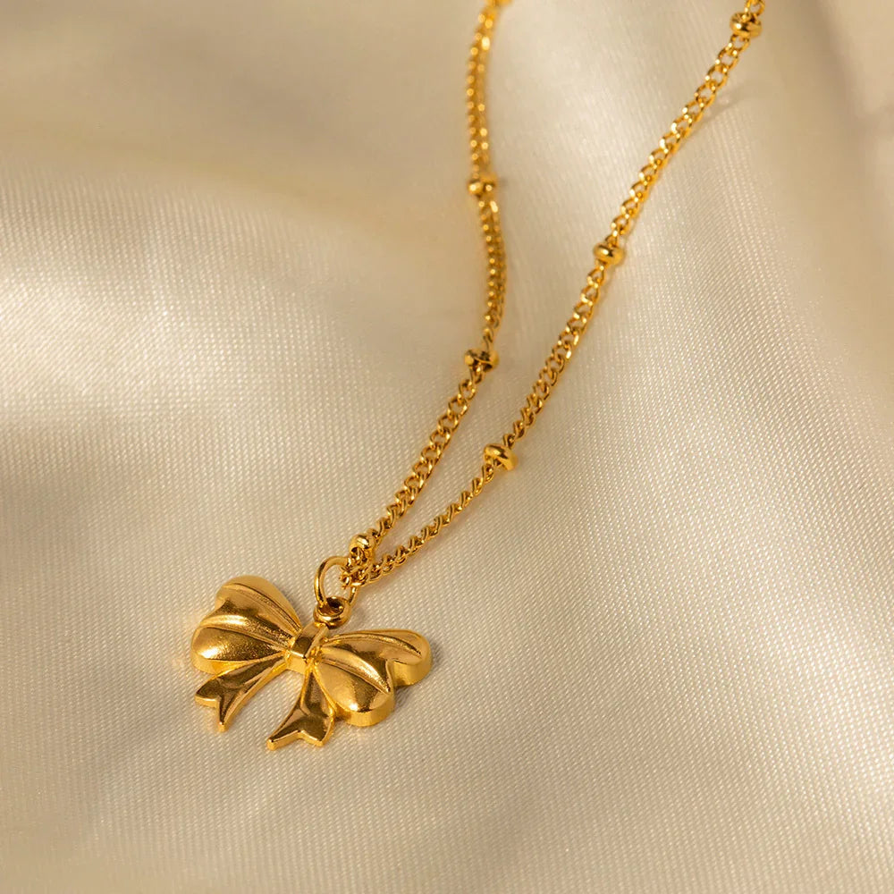 [GALE]June Bow Necklace